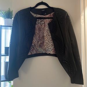Faux Studded Leather Jacket.
